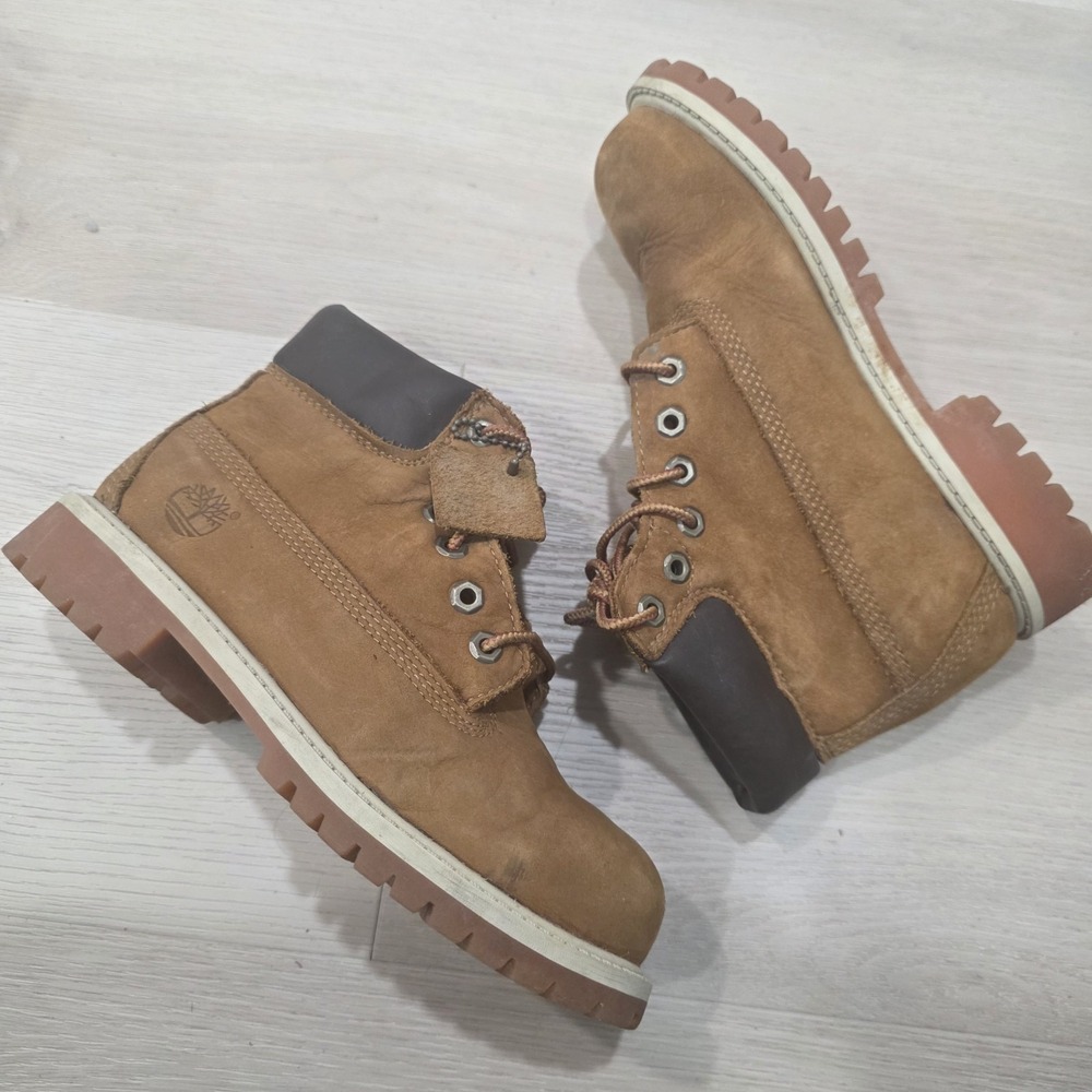 Timberland Waterproof Boots Beige Brown Youth Kid Size 2Y